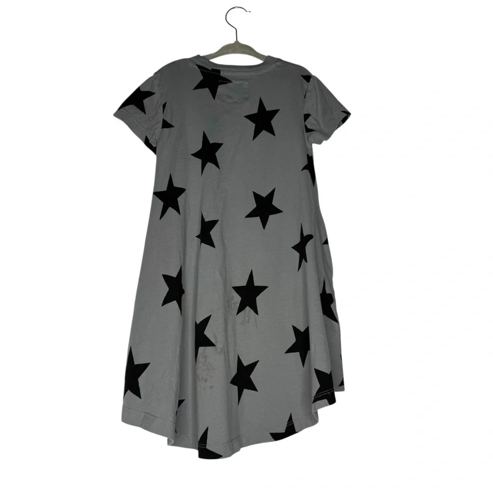 Nununu Star Print High-Low Dress • Size 3-4 • Gray & Black • Kids